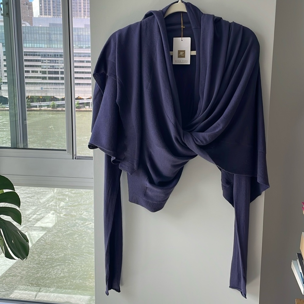 Rosie Pope Long Sleeve Draped Neck Cardigan